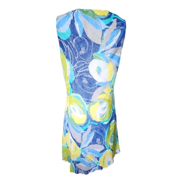 Parsley & Sage Dress Womens Size M Medium Blue Green Floral Boho Artsy Chiffon - Picture 3 of 6